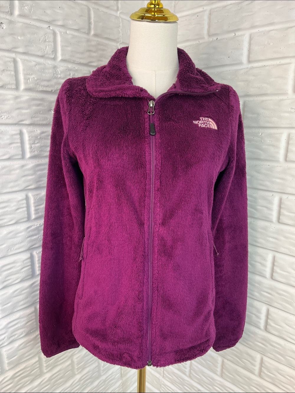 THE NORTH FACE TEDDY JACKET ZIP UP MAGENTA COLOR SZ XS